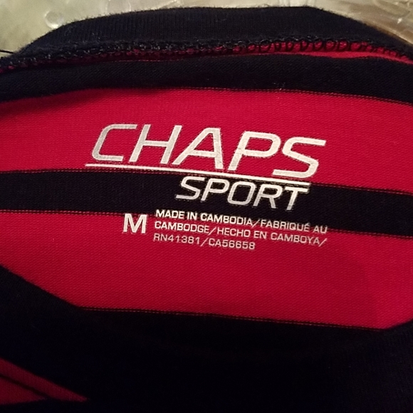 Shirt Chaps Sport Black and Red.Size M - Picture 3 of 4